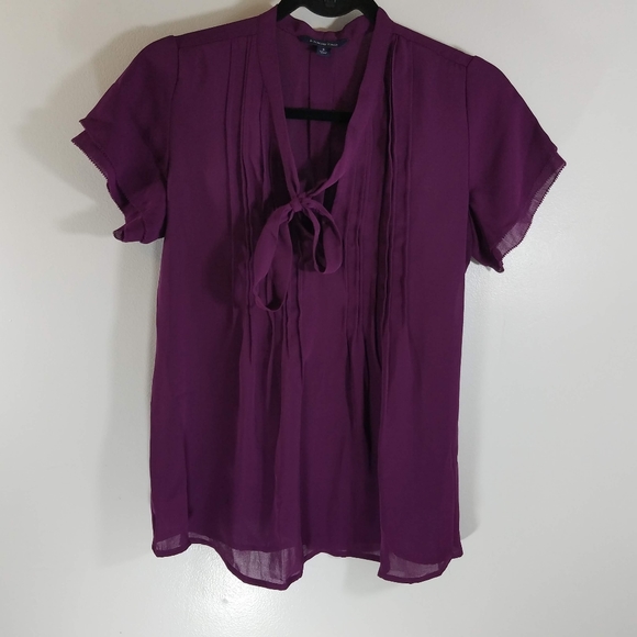 Lands' End Tops - New Lands End Purple Tie Front Blouse Lands' End Tops - New Lands End Purple Tie Front Blouse